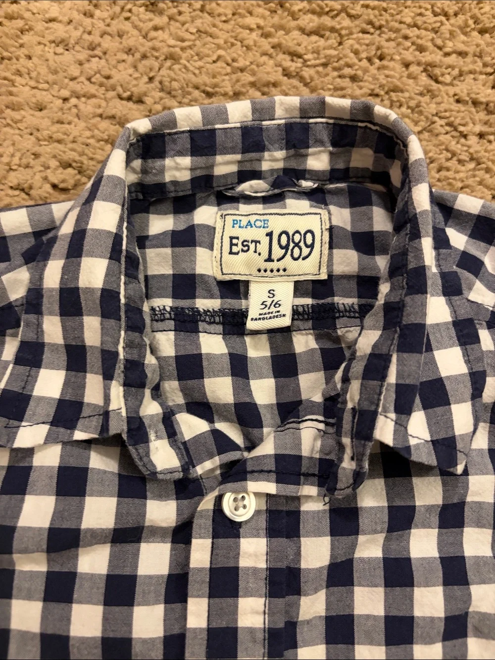 Plaid Long Sleeve Button Down Shirts Boys Size 6 Nautica Children’s Place Blue